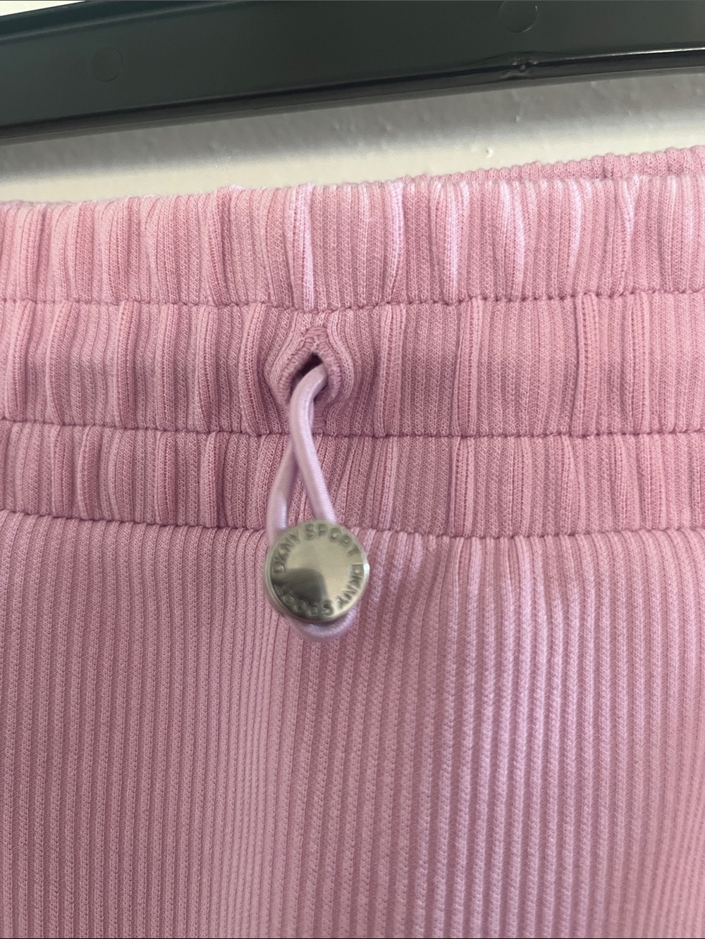 DKNY SPORT Lilac Ribbed Mini Skirt with Draw Detail - Picture 3 of 8